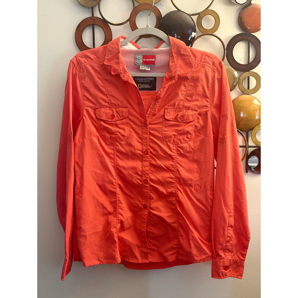 Craghoppers Women's Bright Orange Long-Sleeve Button Front Shirt